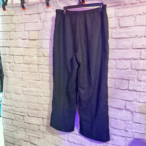 Liz Claiborne 14 Petite Black LINEN pants - Picture 3 of 6